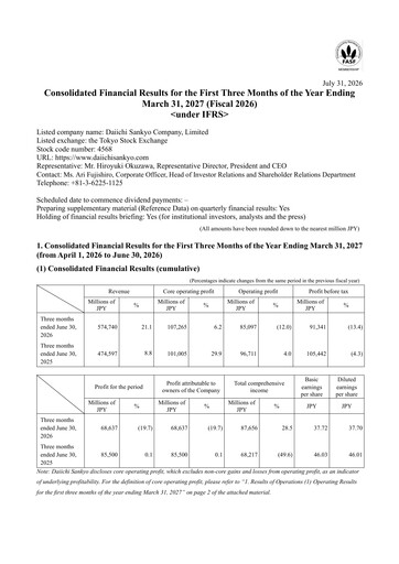 Thumbnail Daiichi Sankyō Quarterly Report 2026-q1
