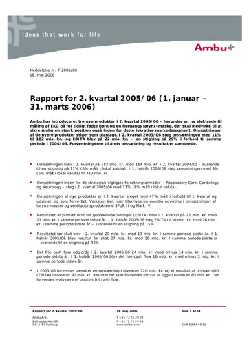 Thumbnail Ambu Quarterly Report 2005-q2