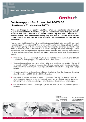Thumbnail Ambu Quarterly Report 2007-q1