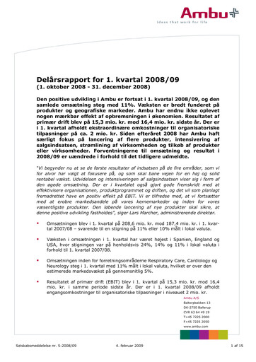 Thumbnail Ambu Quarterly Report 2008-q1