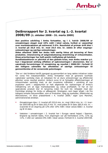 Thumbnail Ambu Quarterly Report 2008-q2