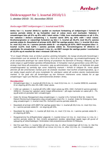Thumbnail Ambu Quarterly Report 2010-q1