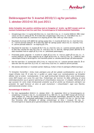 Thumbnail Ambu Quarterly Report 2010-q3