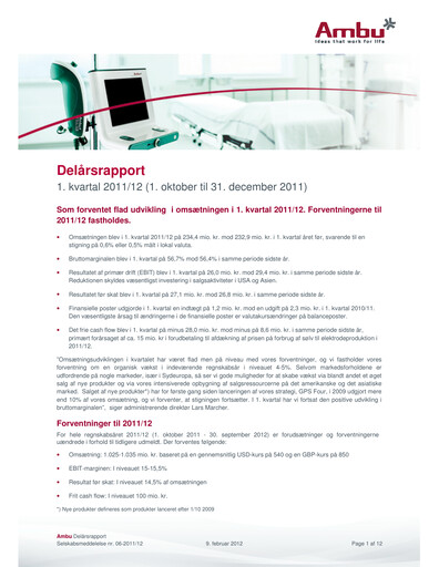 Thumbnail Ambu Quarterly Report 2011-q1