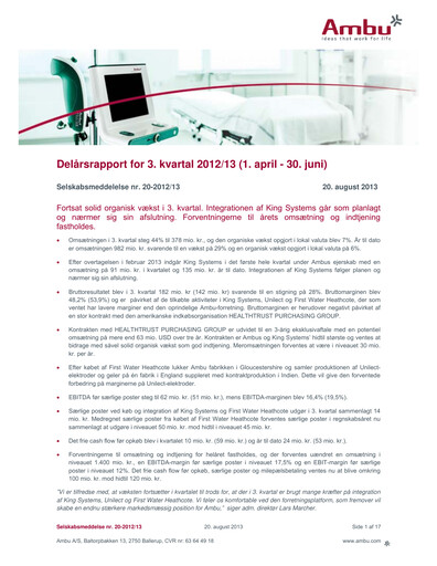 Thumbnail Ambu Quarterly Report 2012-q3