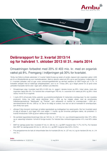 Thumbnail Ambu Quarterly Report 2013-q2
