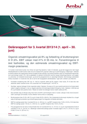 Thumbnail Ambu Quarterly Report 2013-q3