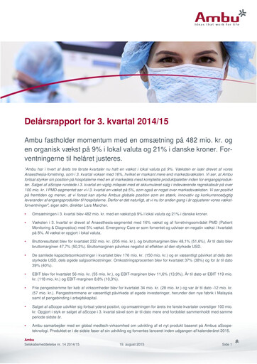 Thumbnail Ambu Quarterly Report 2014-q3