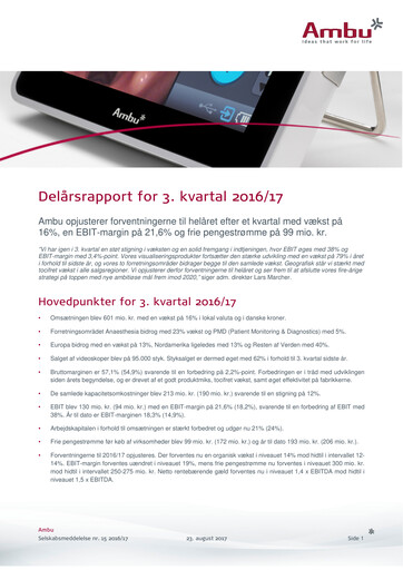 Thumbnail Ambu Quarterly Report 2016-q3