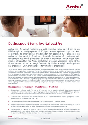 Thumbnail Ambu Quarterly Report 2018-q3