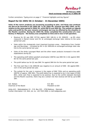 Thumbnail Ambu Quarterly Report 2005-q1