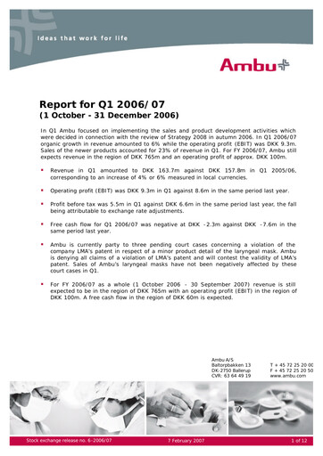Thumbnail Ambu Quarterly Report 2006-q1