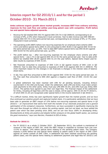 Thumbnail Ambu Quarterly Report 2010-q2