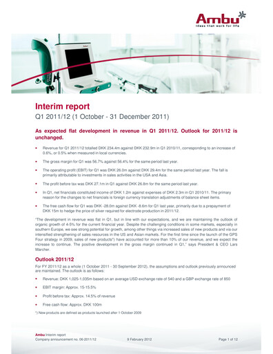 Thumbnail Ambu Quarterly Report 2011-q1