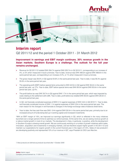 Thumbnail Ambu Quarterly Report 2011-q2