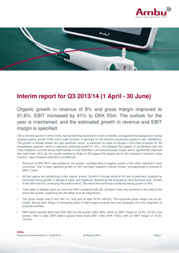 Thumbnail Ambu Quarterly Report 2013-q3