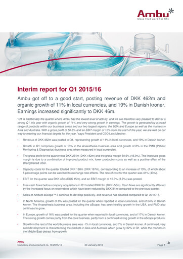 Thumbnail Ambu Quarterly Report 2015-q1