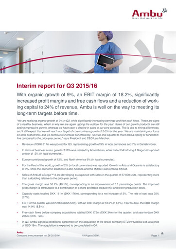 Thumbnail Ambu Quarterly Report 2015-q3