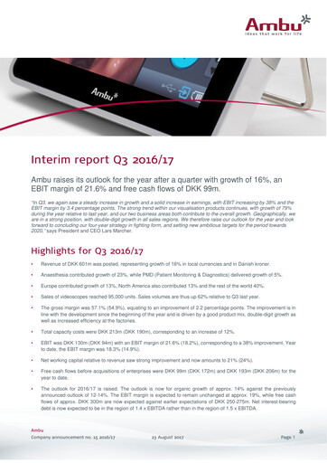 Thumbnail Ambu Quarterly Report 2016-q3