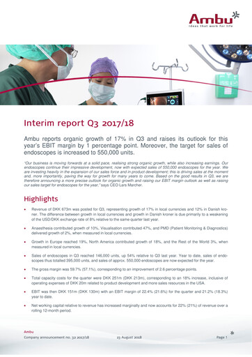 Thumbnail Ambu Quarterly Report 2017-q3