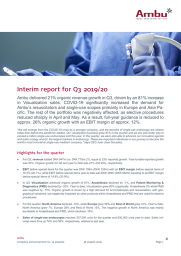 Thumbnail Ambu Quarterly Report 2019-q3