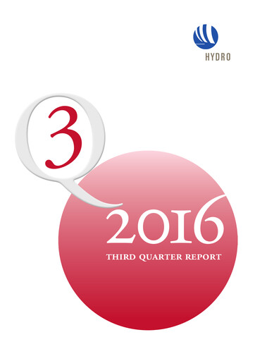 Miniature Norsk Hydro
 Rapport trimestriel 2016-q3
