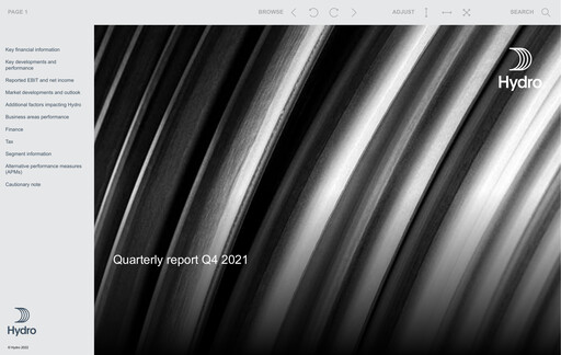 Miniature Norsk Hydro
 Rapport trimestriel 2021-q4