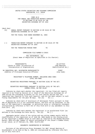 Miniature MKS Instruments Rapport annuel 2004