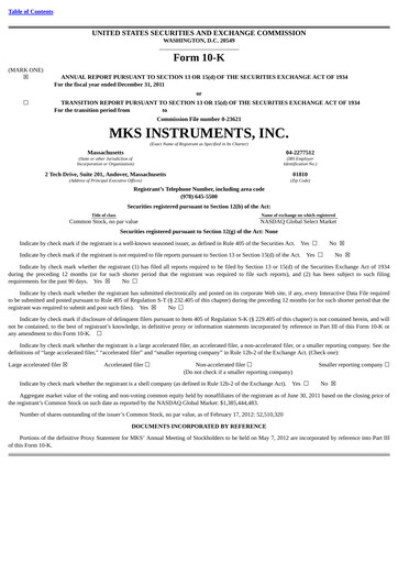 Miniature MKS Instruments Rapport annuel 2011