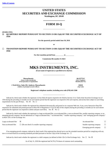 Thumbnail MKS Instruments Quarterly Report 2018-q2
