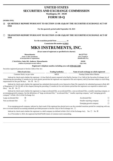 Thumbnail MKS Instruments Quarterly Report 2023-q3