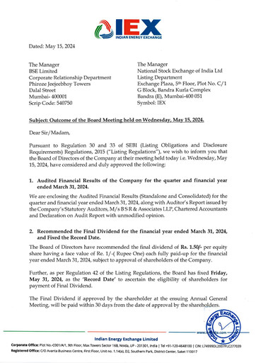 Thumbnail Indian Energy Exchange
 Financial Statement 2023-2024
