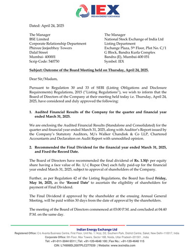 Thumbnail Indian Energy Exchange
 Financial Statement 2024-2025