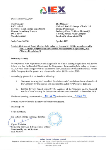 Thumbnail Indian Energy Exchange
 Quarterly Report 2019-q3