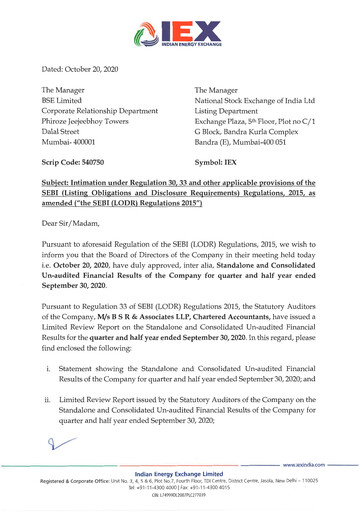 Thumbnail Indian Energy Exchange
 Quarterly Report 2020-q2