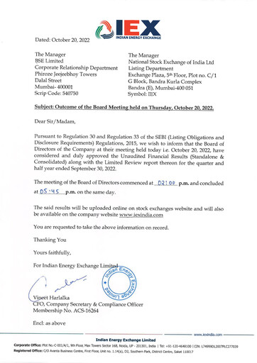 Thumbnail Indian Energy Exchange
 Quarterly Report 2022-q2