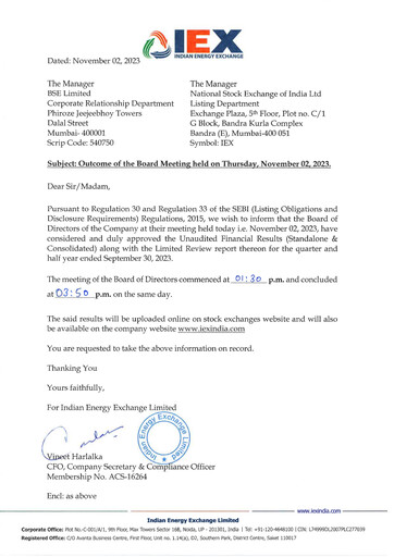 Thumbnail Indian Energy Exchange
 Quarterly Report 2023-q2