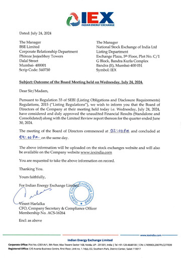 Thumbnail Indian Energy Exchange
 Quarterly Report 2024-q1