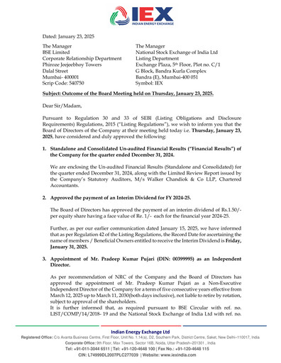 Thumbnail Indian Energy Exchange
 Quarterly Report 2024-q3