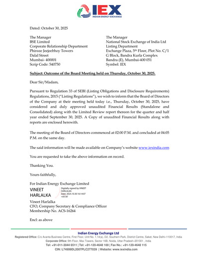Thumbnail Indian Energy Exchange
 Quarterly Report 2025-q2