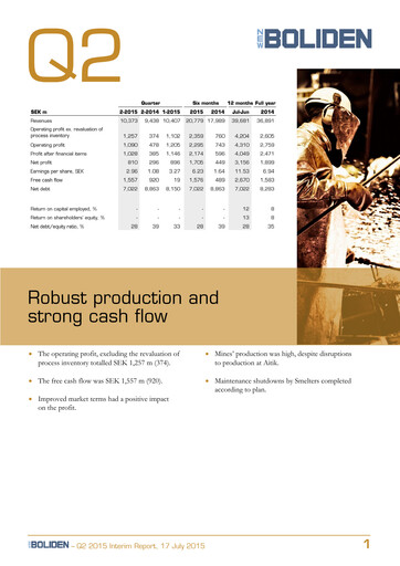 Thumbnail Boliden Quarterly Report 2015-q2