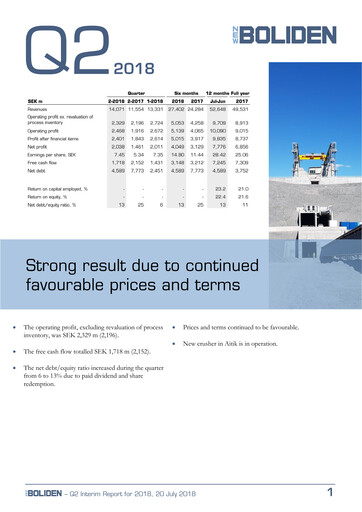 Thumbnail Boliden Quarterly Report 2018-q2