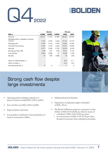 Thumbnail Boliden Quarterly Report 2022-q4