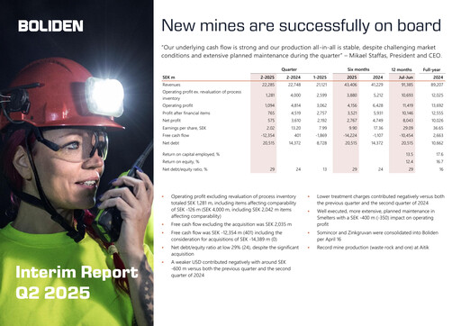 Thumbnail Boliden Quarterly Report 2025-q2