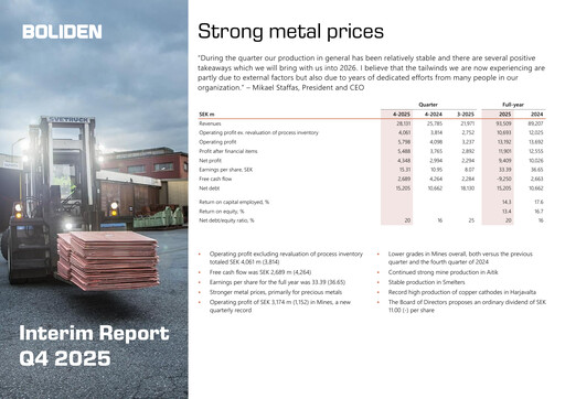Thumbnail Boliden Quarterly Report 2025-q4