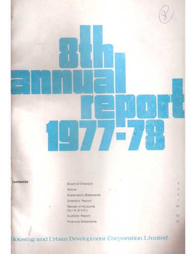Thumbnail Hudco Annual Report 1977-1978