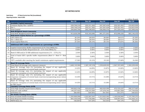 Thumbnail Bank Central Asia
 Quarterly Report 2025-q1