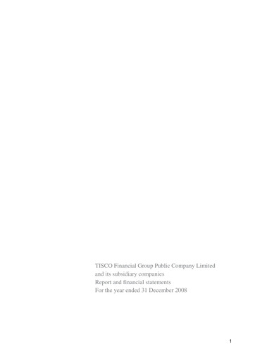 Thumbnail TISCO Financial Group Financial Statement 2008