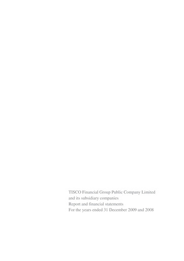 Thumbnail TISCO Financial Group Financial Statement 2009