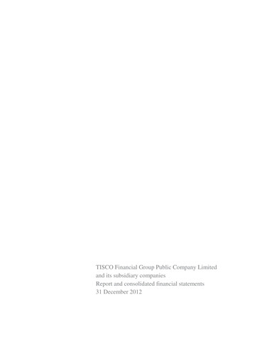Thumbnail TISCO Financial Group Financial Statement 2012